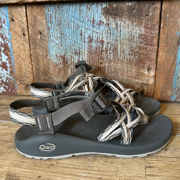 Chaco Women Zx1 Classic Adjustable Sport Sandals Gray White Size 10 - Picture 1 of 6